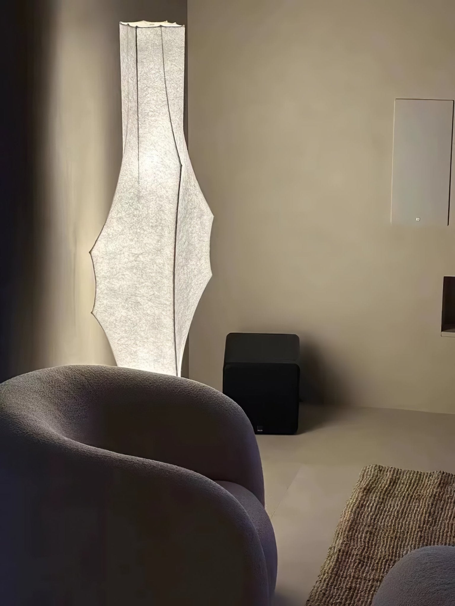 Vela Twist Silk Floor Lamp-Neutral Decor