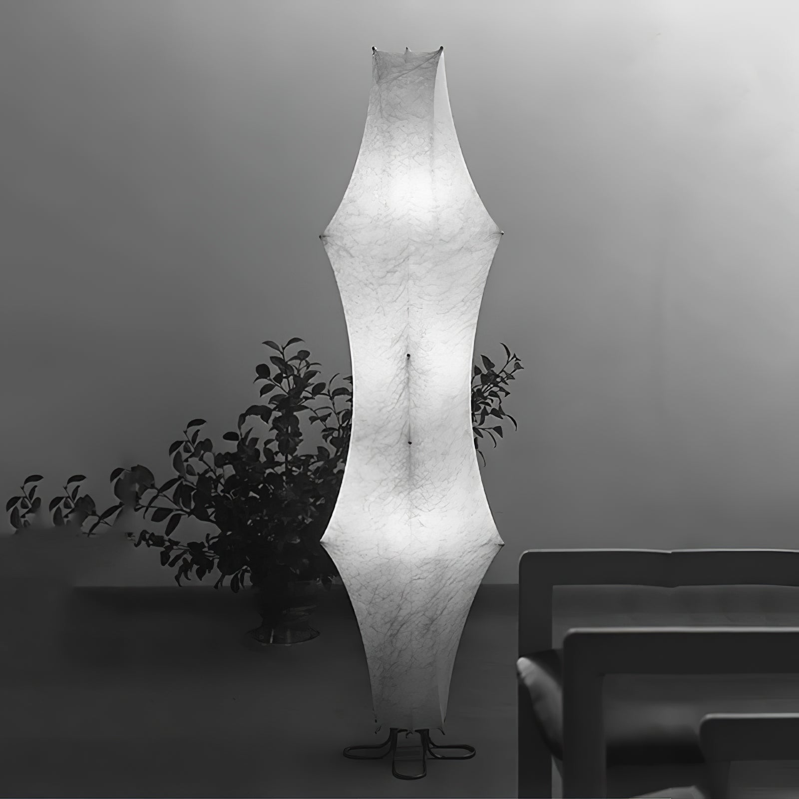 Vela Twist Silk Floor Lamp-Neutral Decor