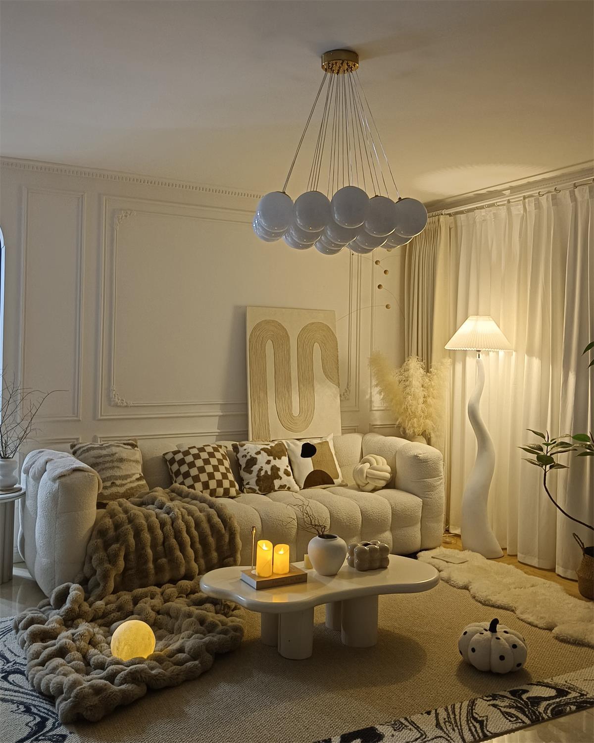 Bexyn Resin Fabric Floor Lamp-Neutral Decor