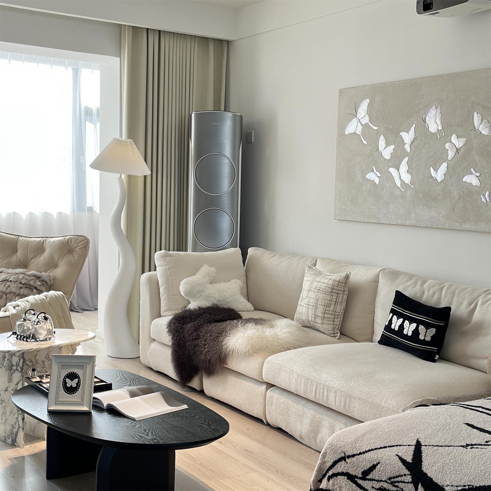 Bexyn Resin Fabric Floor Lamp-Neutral Decor