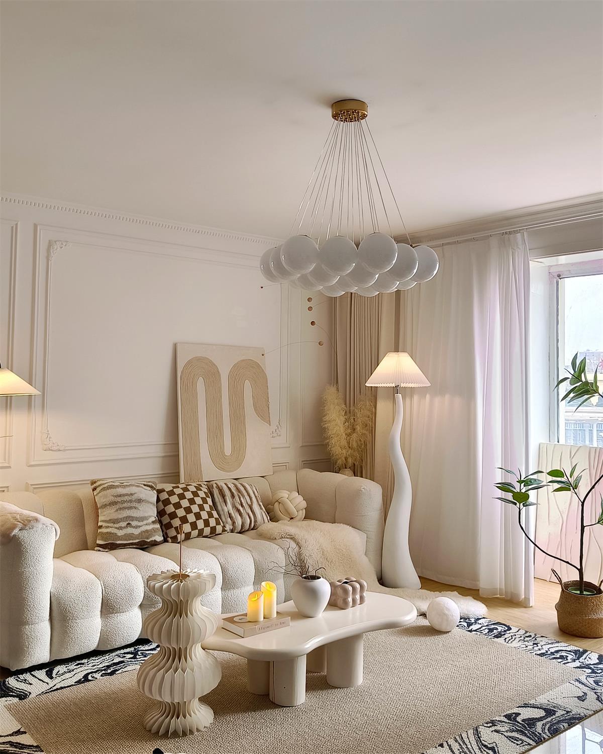 Bexyn Resin Fabric Floor Lamp-Neutral Decor