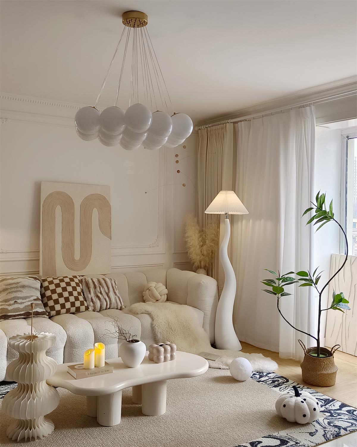 Bexyn Resin Fabric Floor Lamp-Neutral Decor