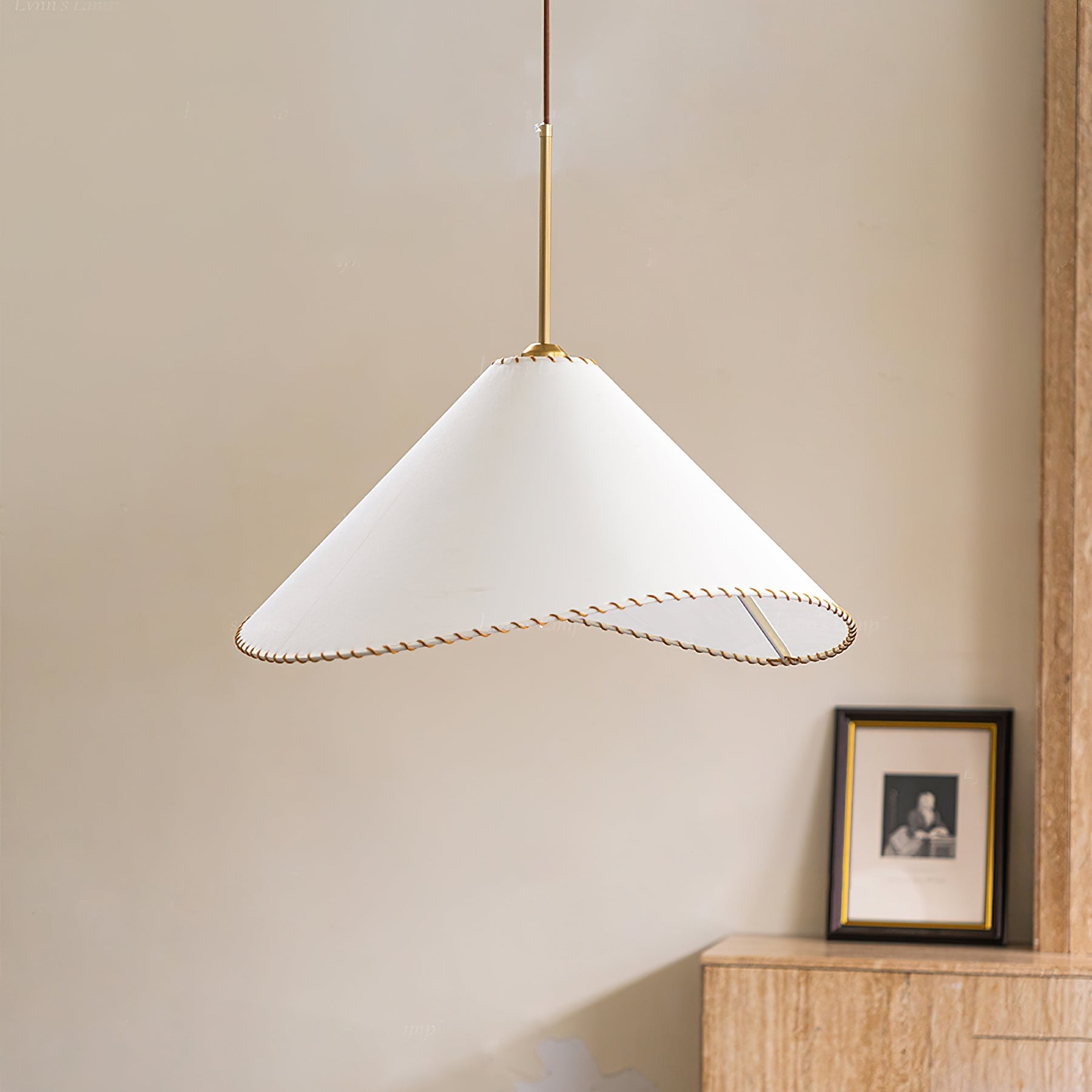 Aursoreth Nordic Twisted Shade Fabric Pendant Lamp-Neutral Decor