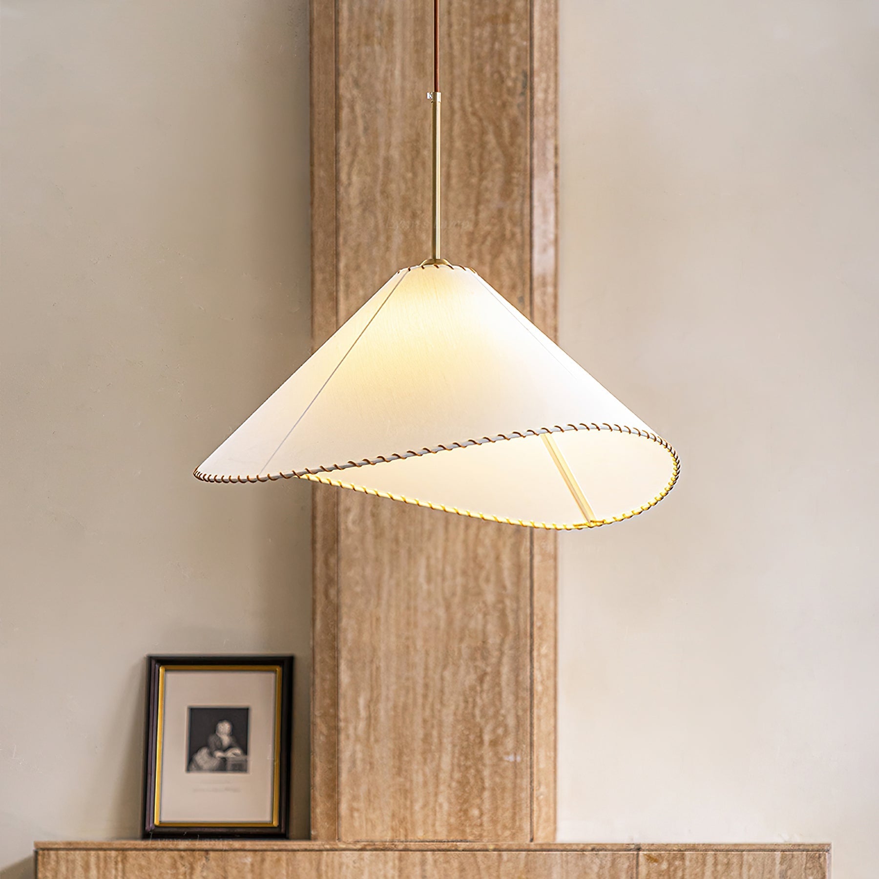 Aursoreth Nordic Twisted Shade Fabric Pendant Lamp-Neutral Decor