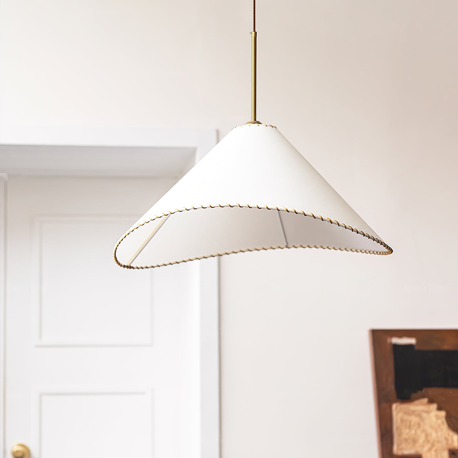 Aursoreth Nordic Twisted Shade Fabric Pendant Lamp-Neutral Decor