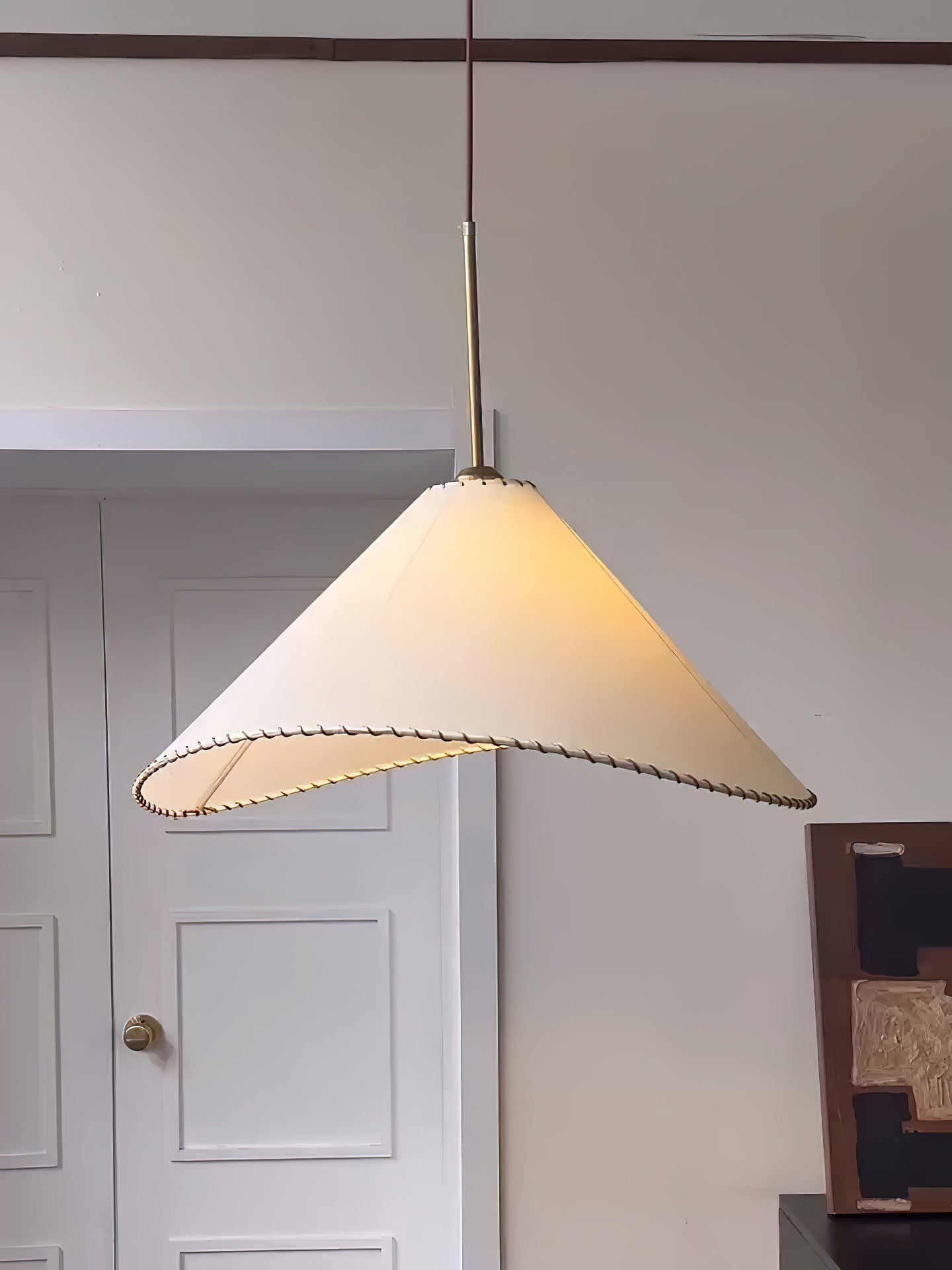 Aursoreth Nordic Twisted Shade Fabric Pendant Lamp-Neutral Decor