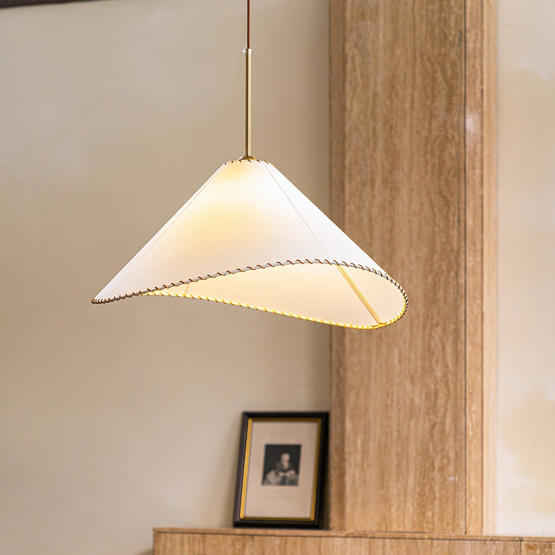 Aursoreth Nordic Twisted Shade Fabric Pendant Lamp-Neutral Decor
