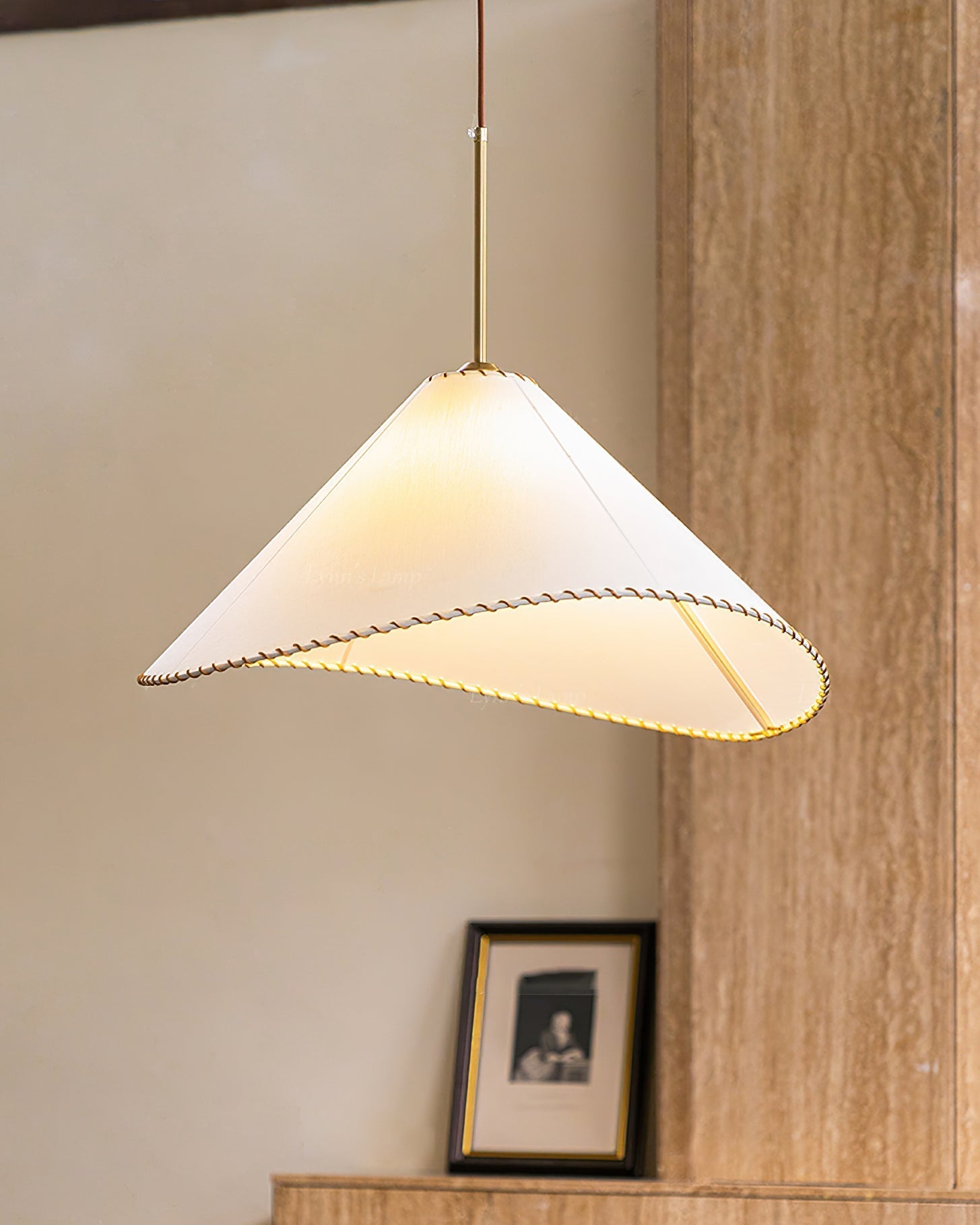 Aursoreth Nordic Twisted Shade Fabric Pendant Lamp-Neutral Decor