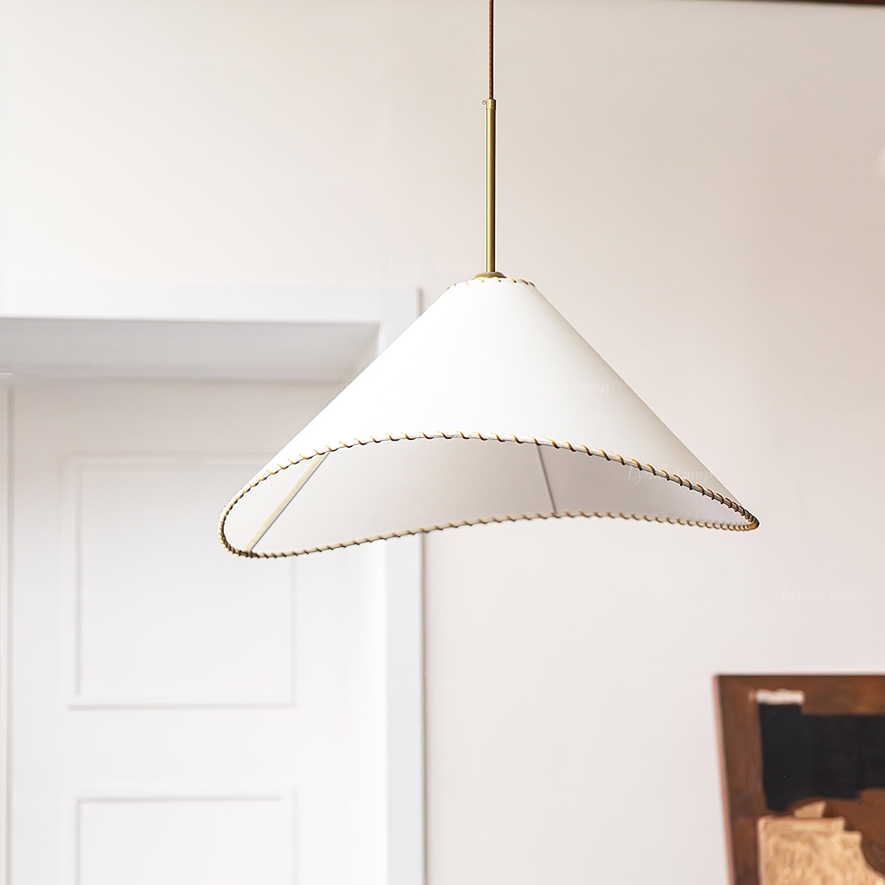 Aursoreth Nordic Twisted Shade Fabric Pendant Lamp-Neutral Decor
