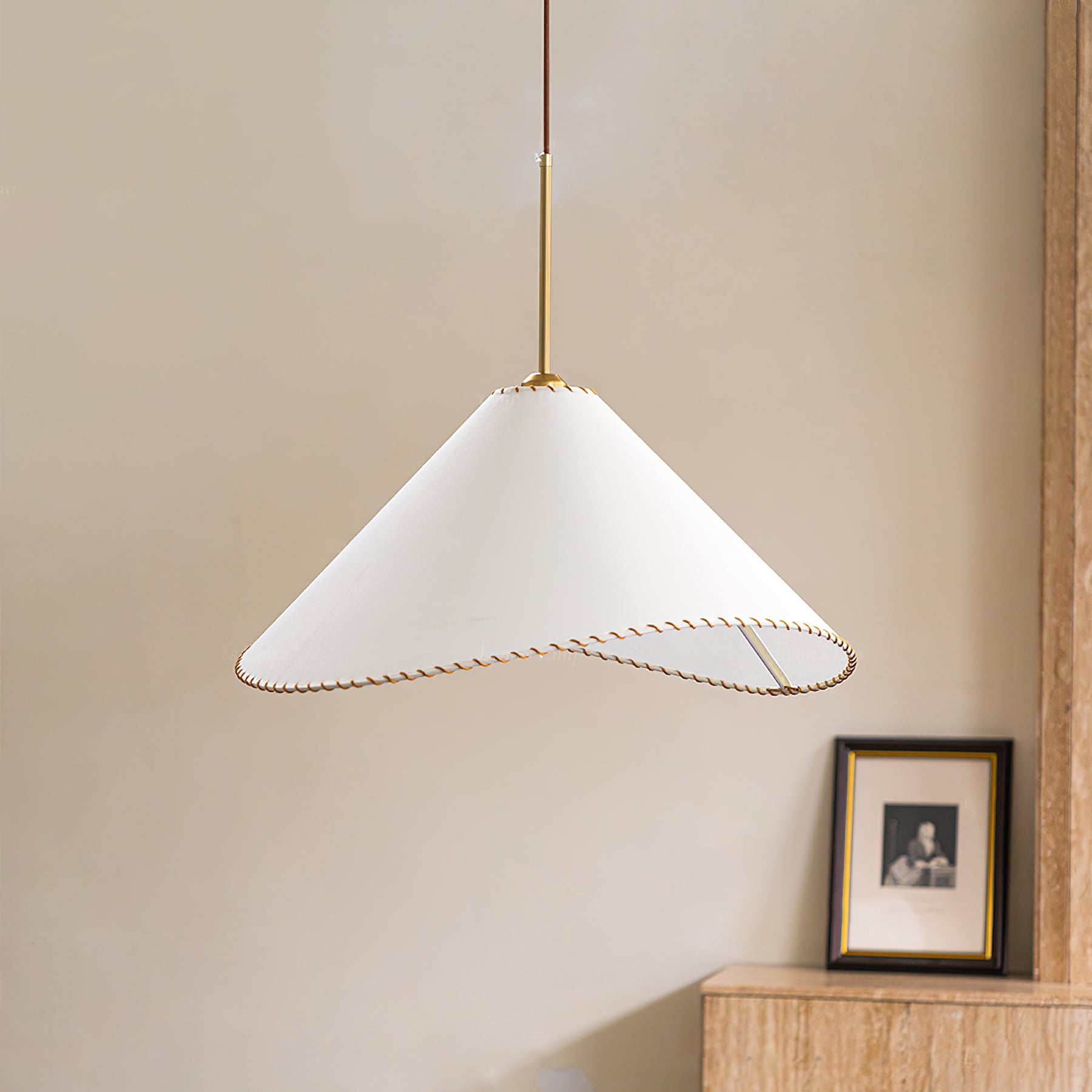 Aursoreth Nordic Twisted Shade Fabric Pendant Lamp-Neutral Decor