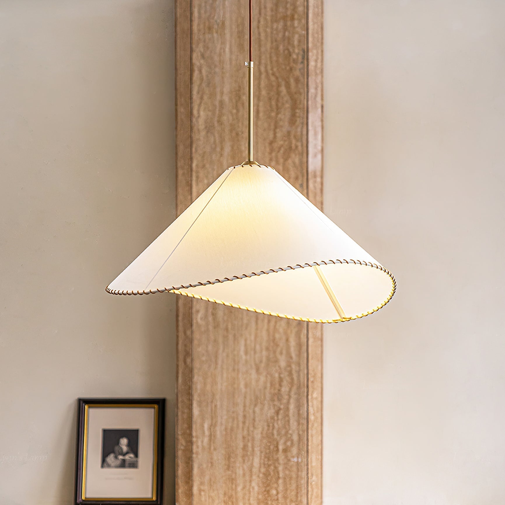 Aursoreth Nordic Twisted Shade Fabric Pendant Lamp-Neutral Decor