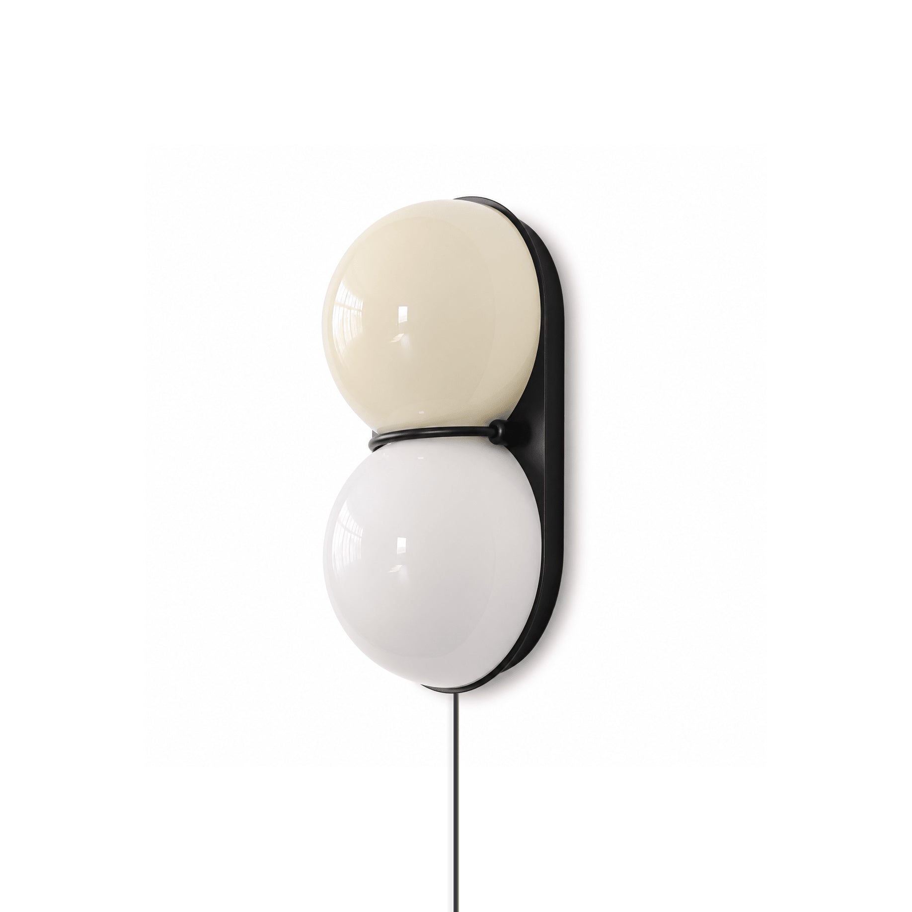 Two Globe Glass Plug-in Wall Sconce-Neutral Decor