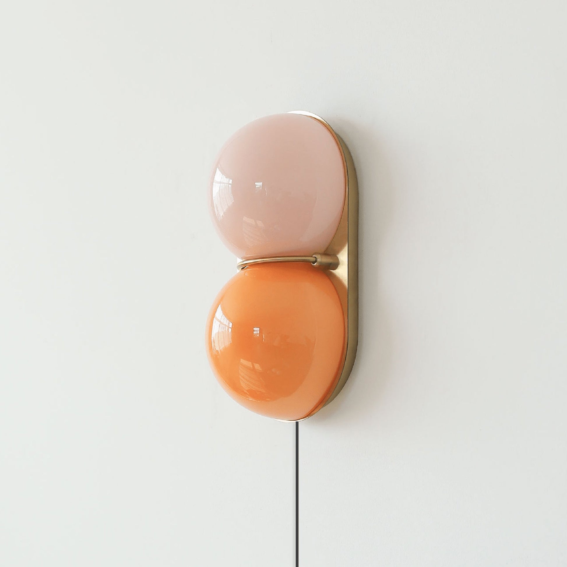 Two Globe Glass Plug-in Wall Sconce-Neutral Decor
