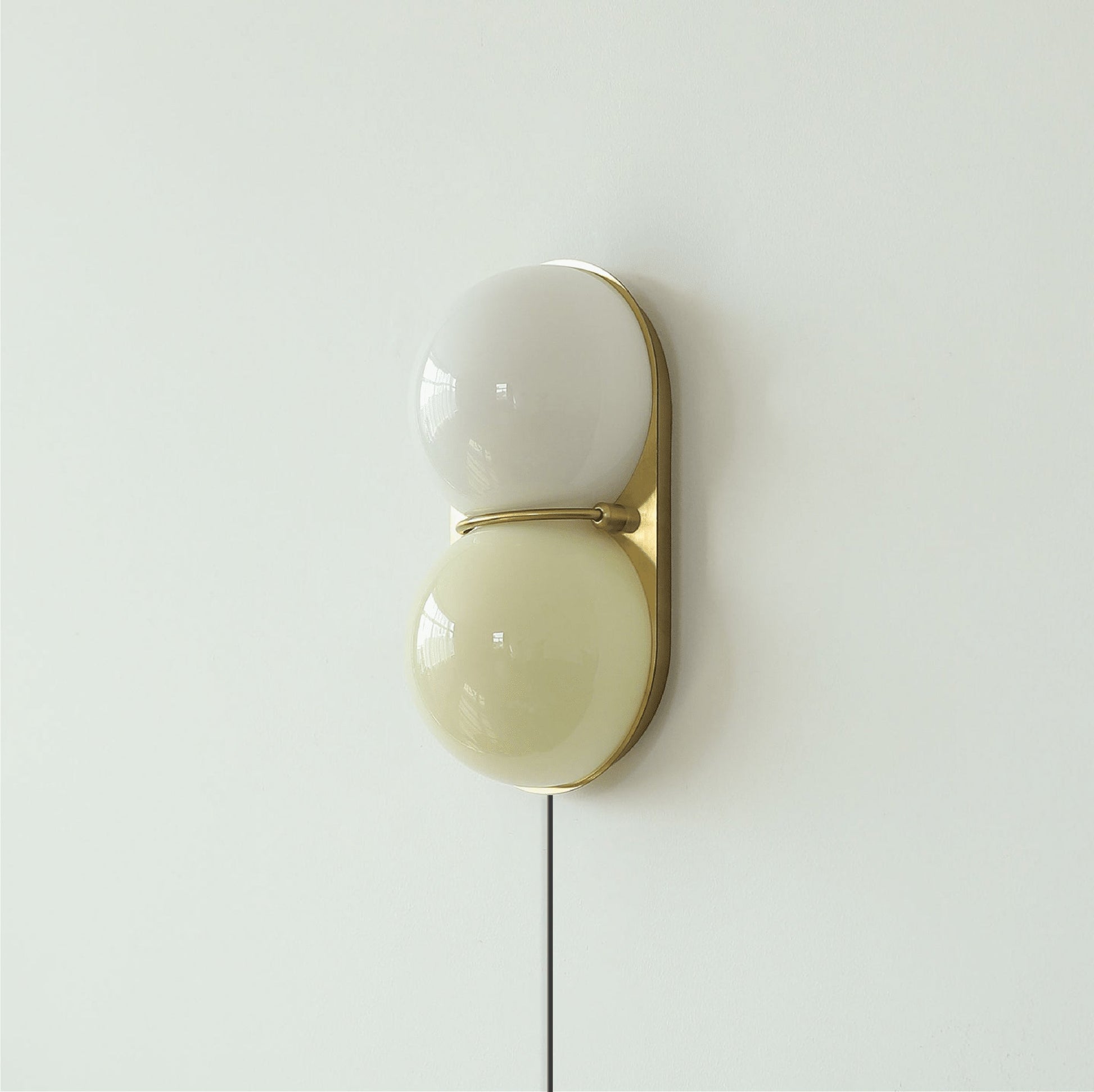 Two Globe Glass Plug-in Wall Sconce-Neutral Decor
