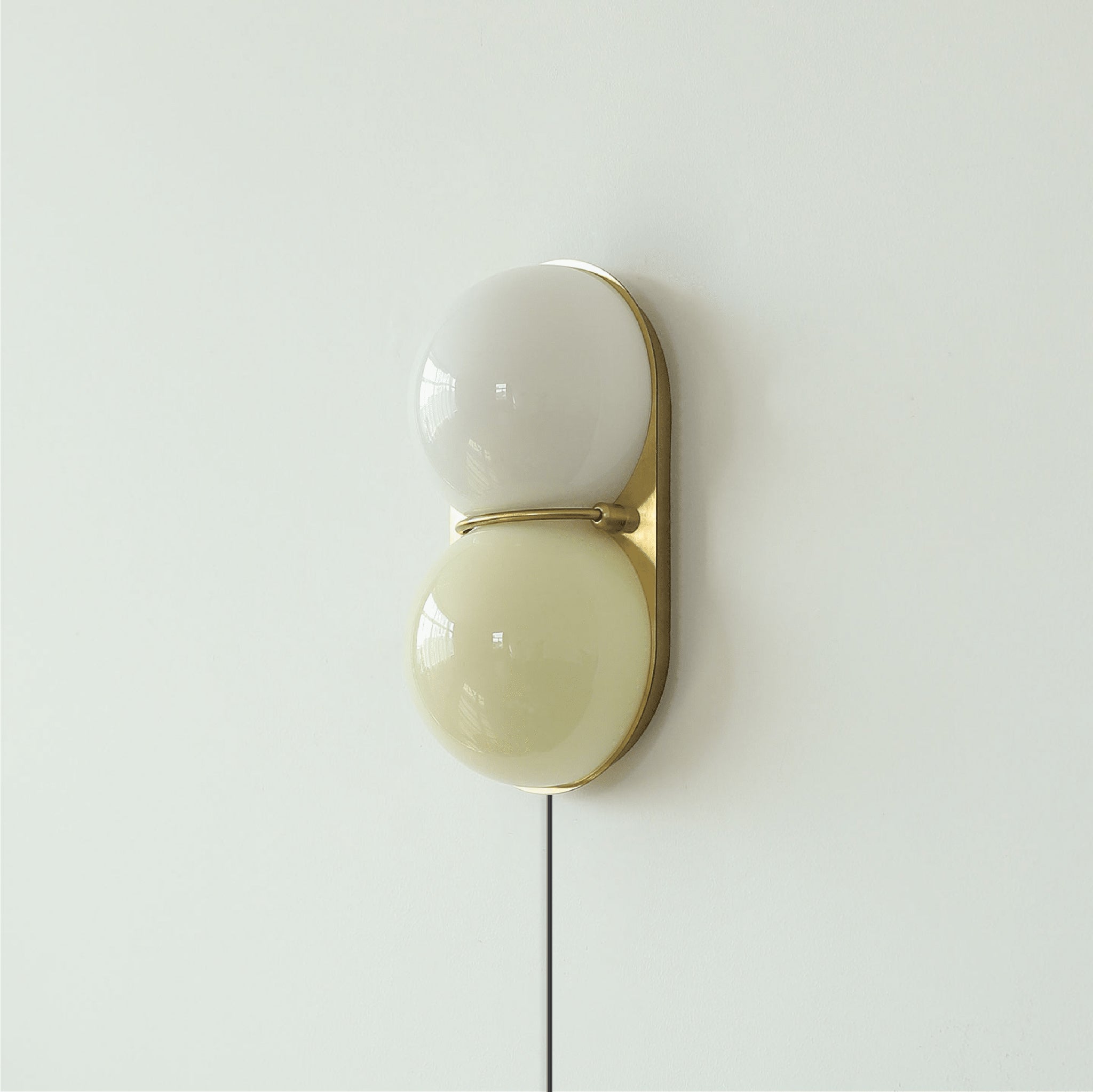 Two Globe Glass Plug-in Wall Sconce-Neutral Decor