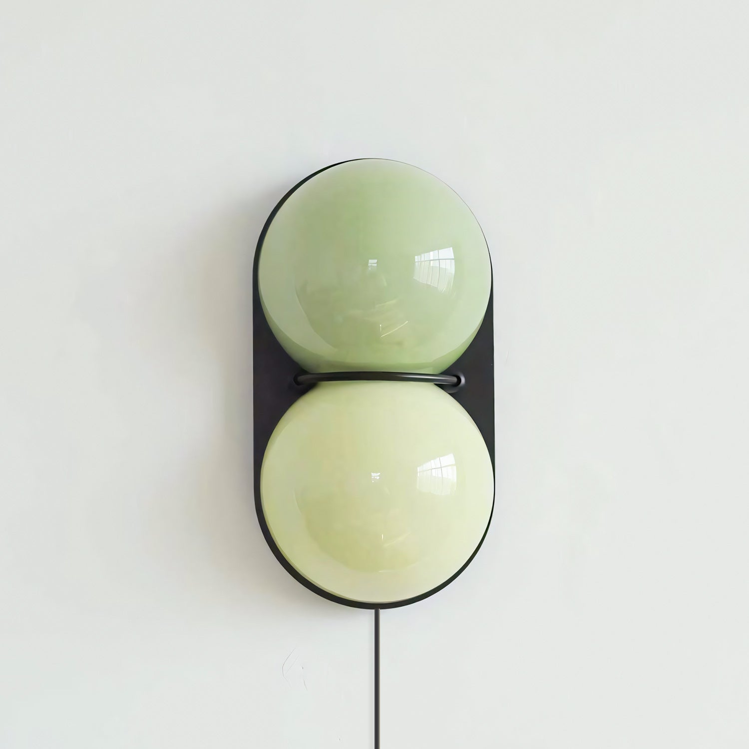 Two Globe Glass Plug-in Wall Sconce-Neutral Decor