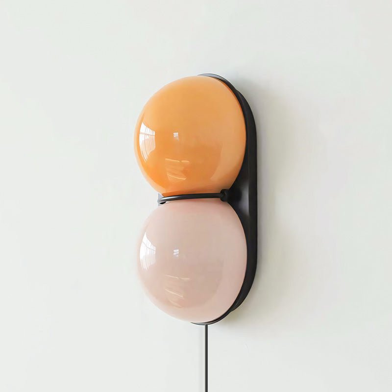 Two Globe Glass Plug-in Wall Sconce-Neutral Decor