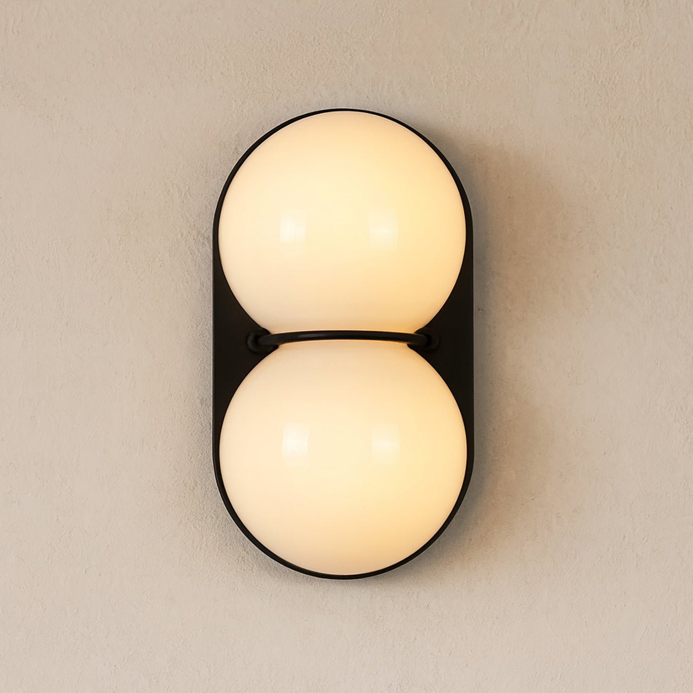 Two Globe Glass Wall Sconce-Neutral Decor
