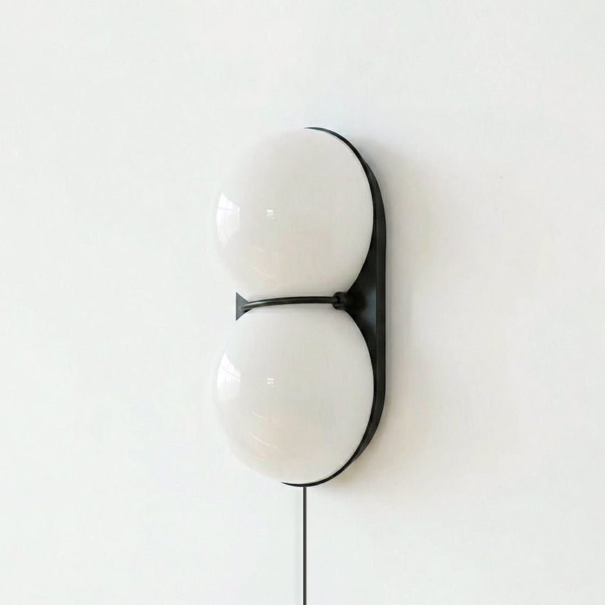 Two Globe Glass Plug-in Wall Sconce-Neutral Decor