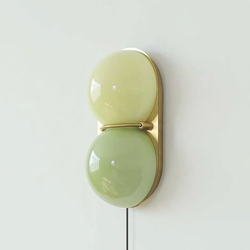 Two Globe Glass Plug-in Wall Sconce-Neutral Decor