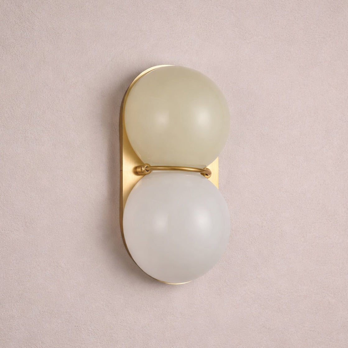 Two Globe Glass Wall Sconce-Neutral Decor