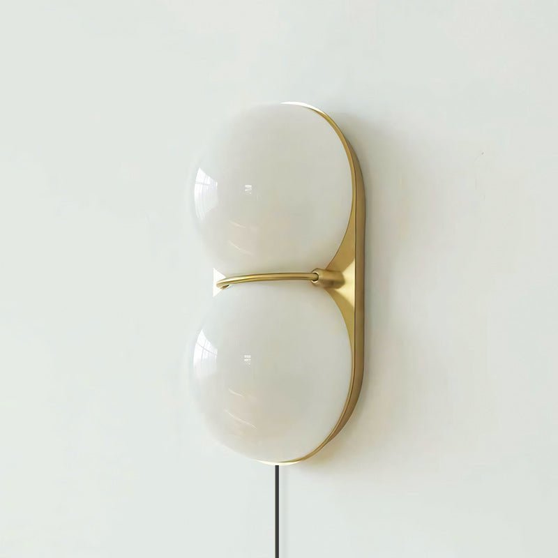 Two Globe Glass Plug-in Wall Sconce-Neutral Decor