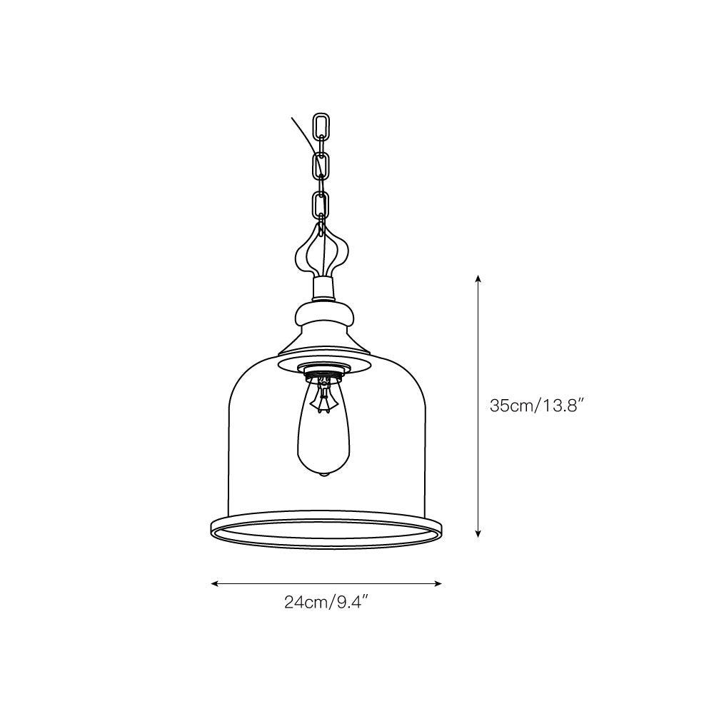 Sysolion Vintage Elegance Glass Pendant Lamp-Neutral Decor