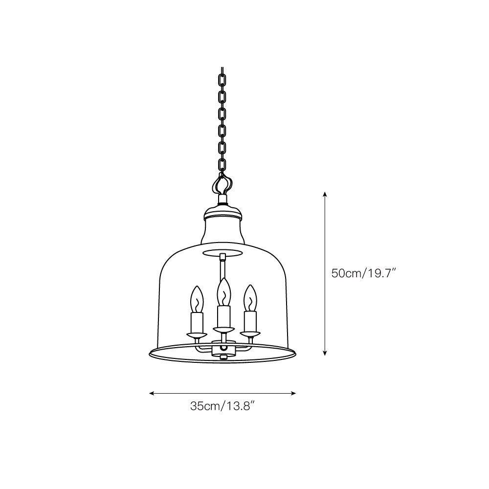 Sysolion Vintage Elegance Glass Pendant Lamp-Neutral Decor