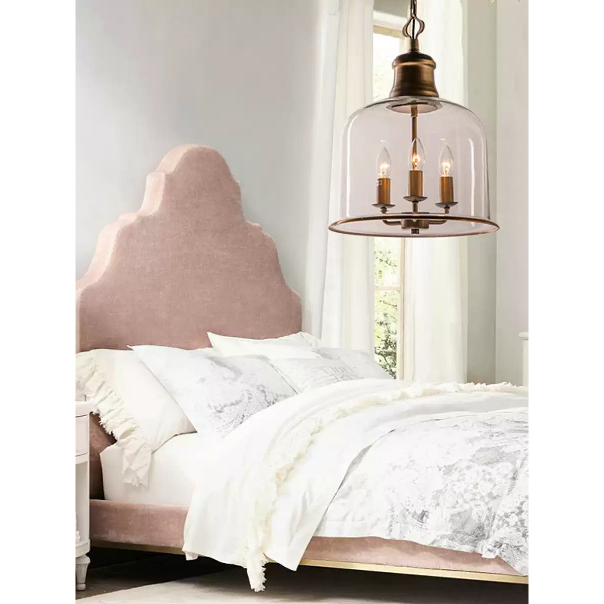 Sysolion Vintage Elegance Glass Pendant Lamp-Neutral Decor