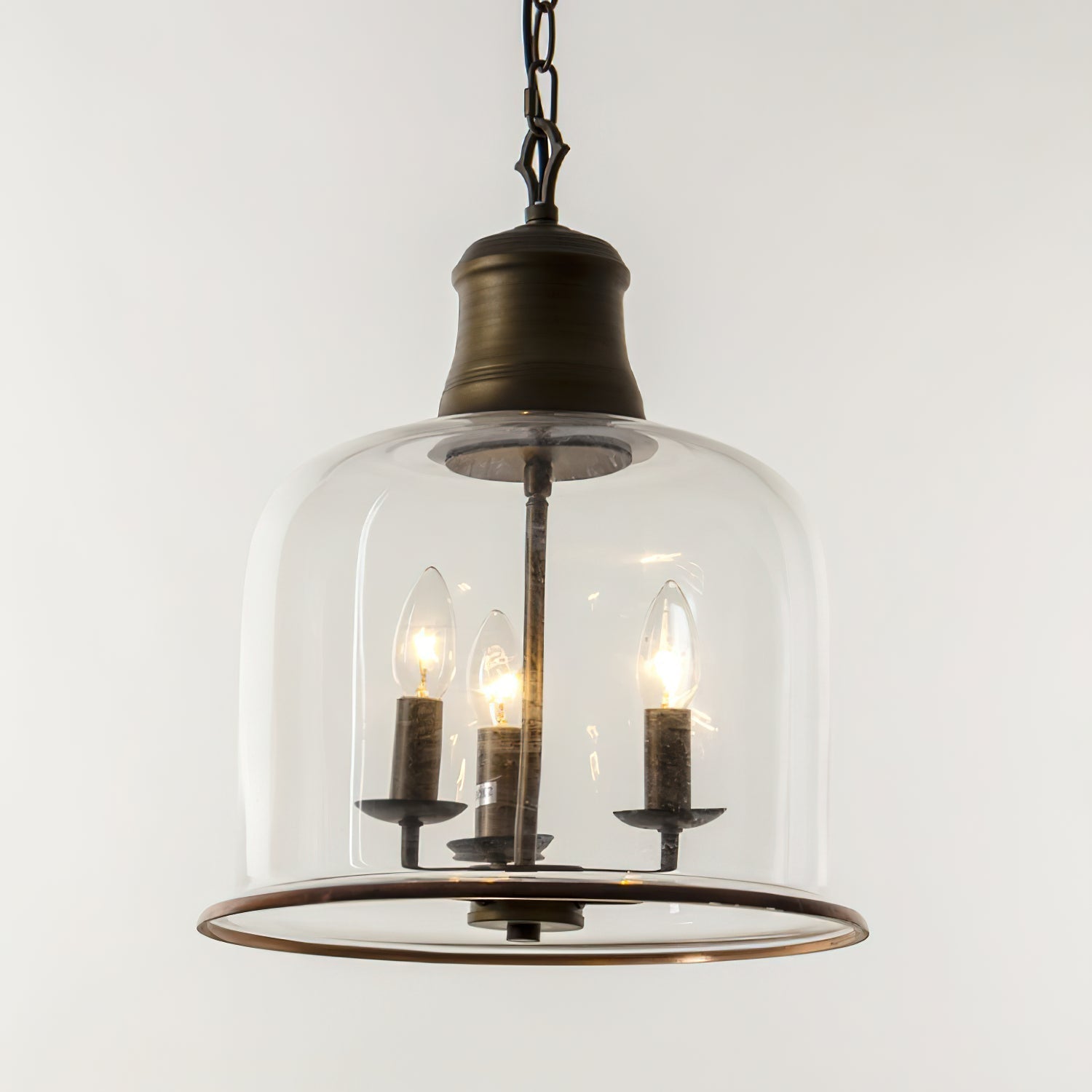 Sysolion Vintage Elegance Glass Pendant Lamp-Neutral Decor