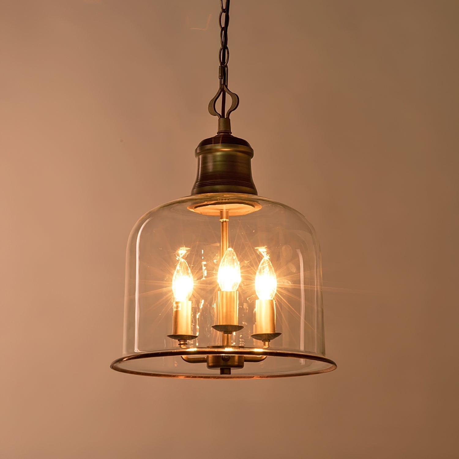 Sysolion Vintage Elegance Glass Pendant Lamp-Neutral Decor