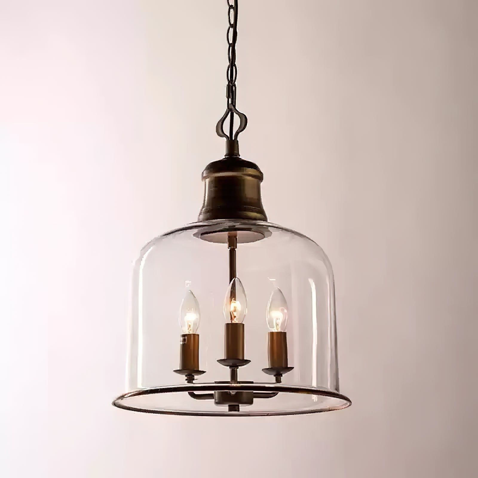 Sysolion Vintage Elegance Glass Pendant Lamp-Neutral Decor