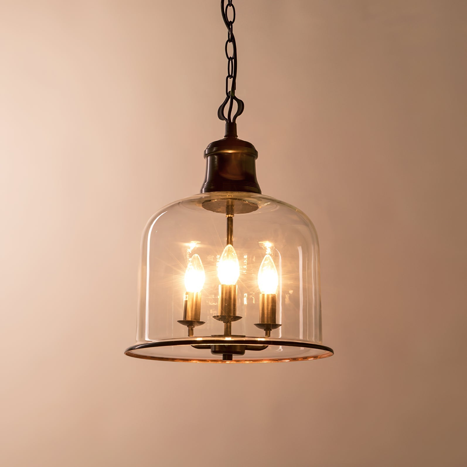 Sysolion Vintage Elegance Glass Pendant Lamp-Neutral Decor
