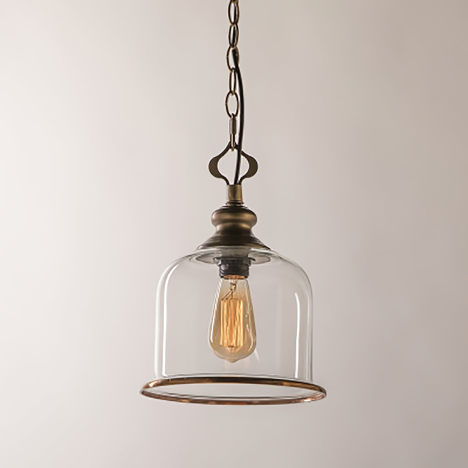 Sysolion Vintage Elegance Glass Pendant Lamp-Neutral Decor