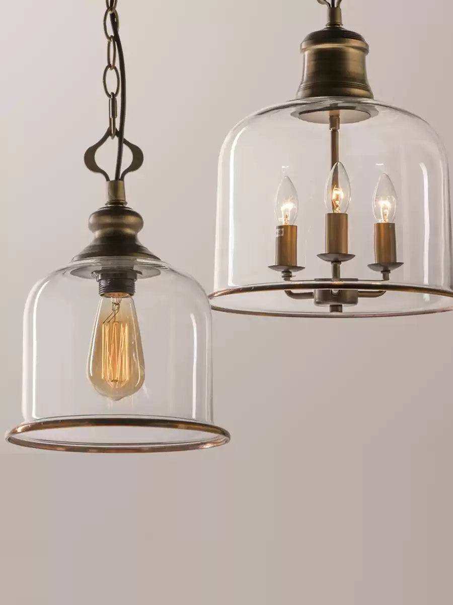 Sysolion Vintage Elegance Glass Pendant Lamp-Neutral Decor