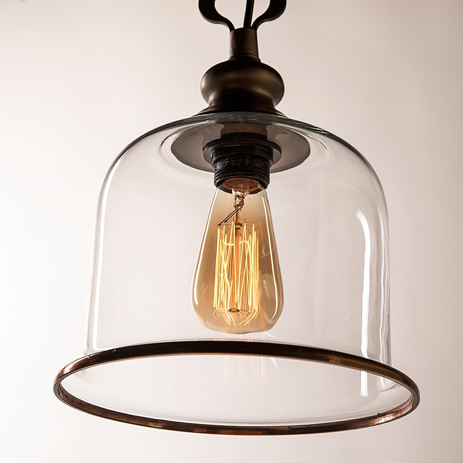Sysolion Vintage Elegance Glass Pendant Lamp-Neutral Decor