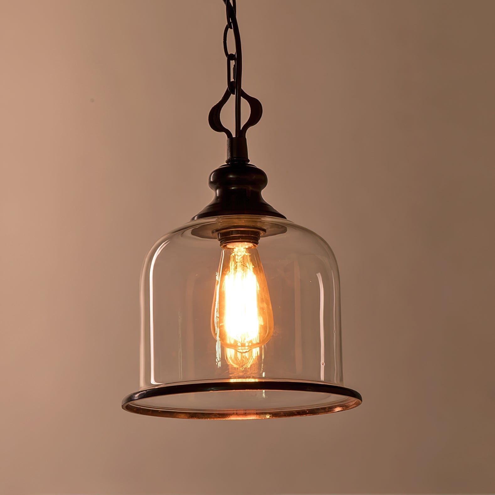 Sysolion Vintage Elegance Glass Pendant Lamp-Neutral Decor
