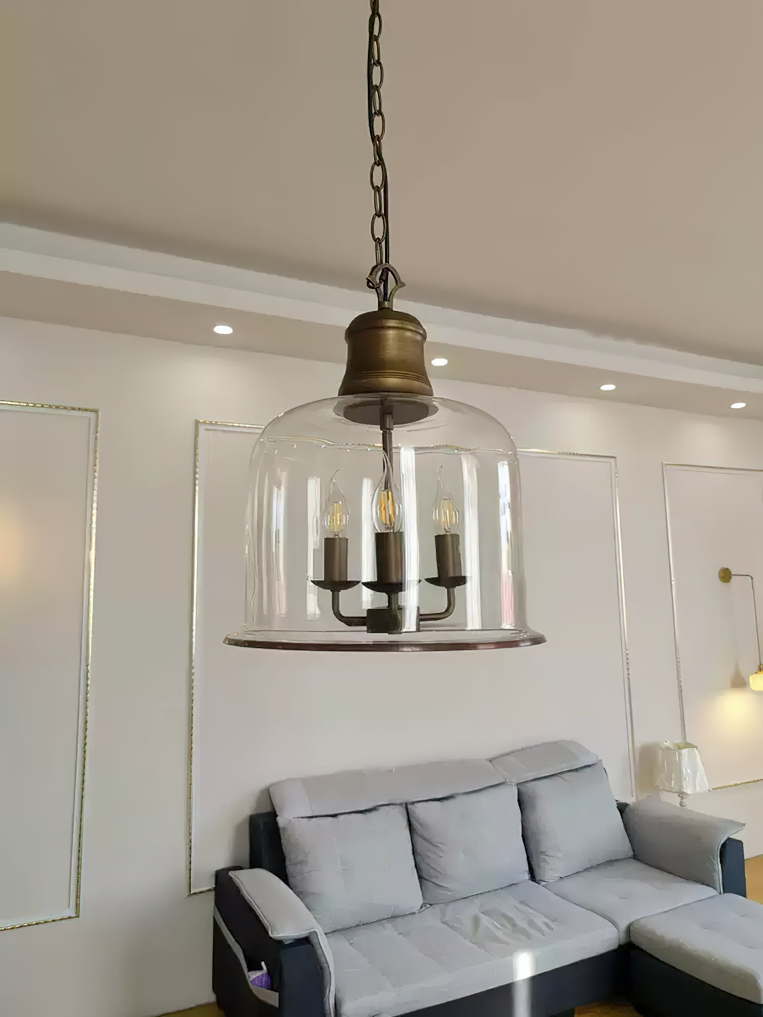 Sysolion Vintage Elegance Glass Pendant Lamp-Neutral Decor