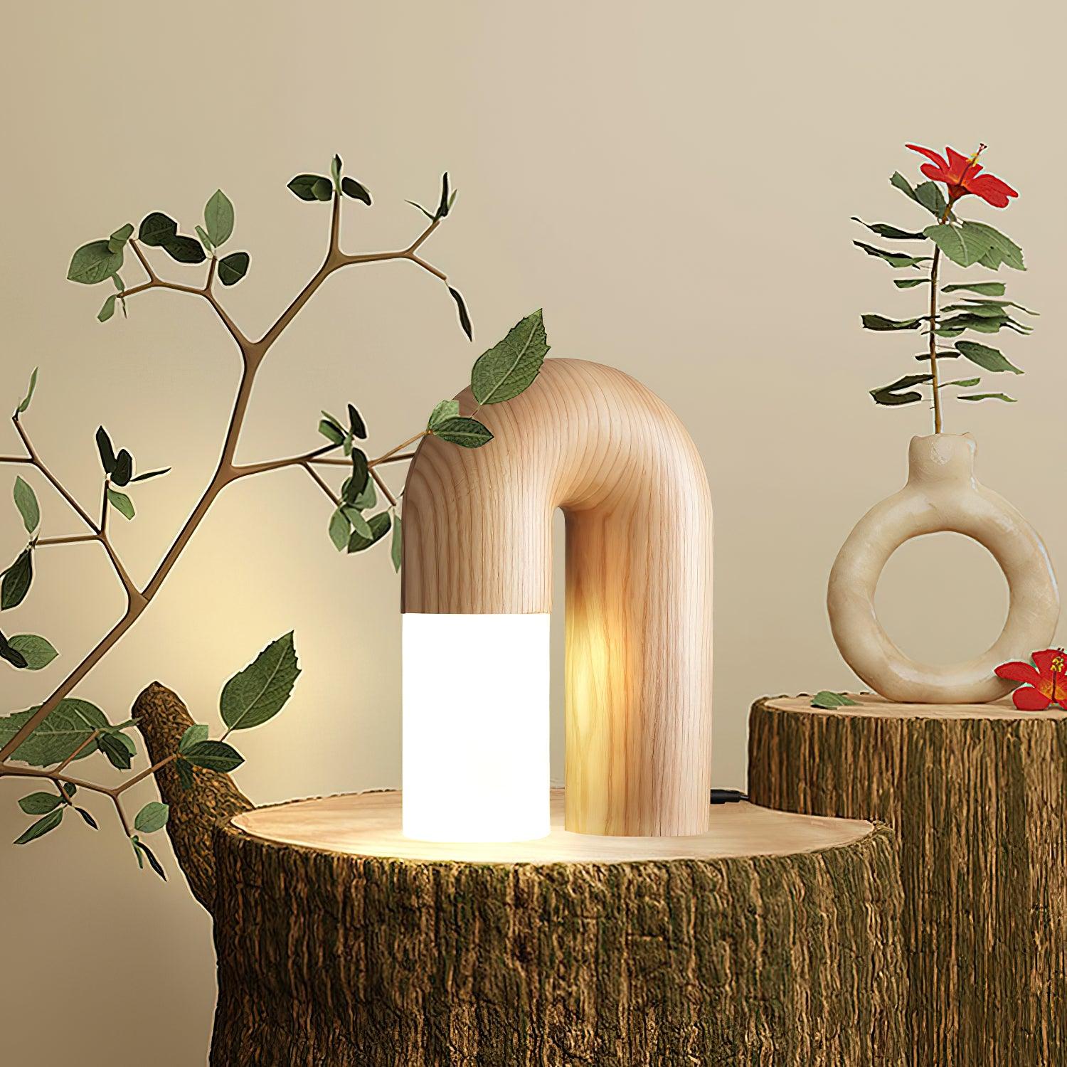 Arch Fashion Wood Table Lamp-Neutral Decor
