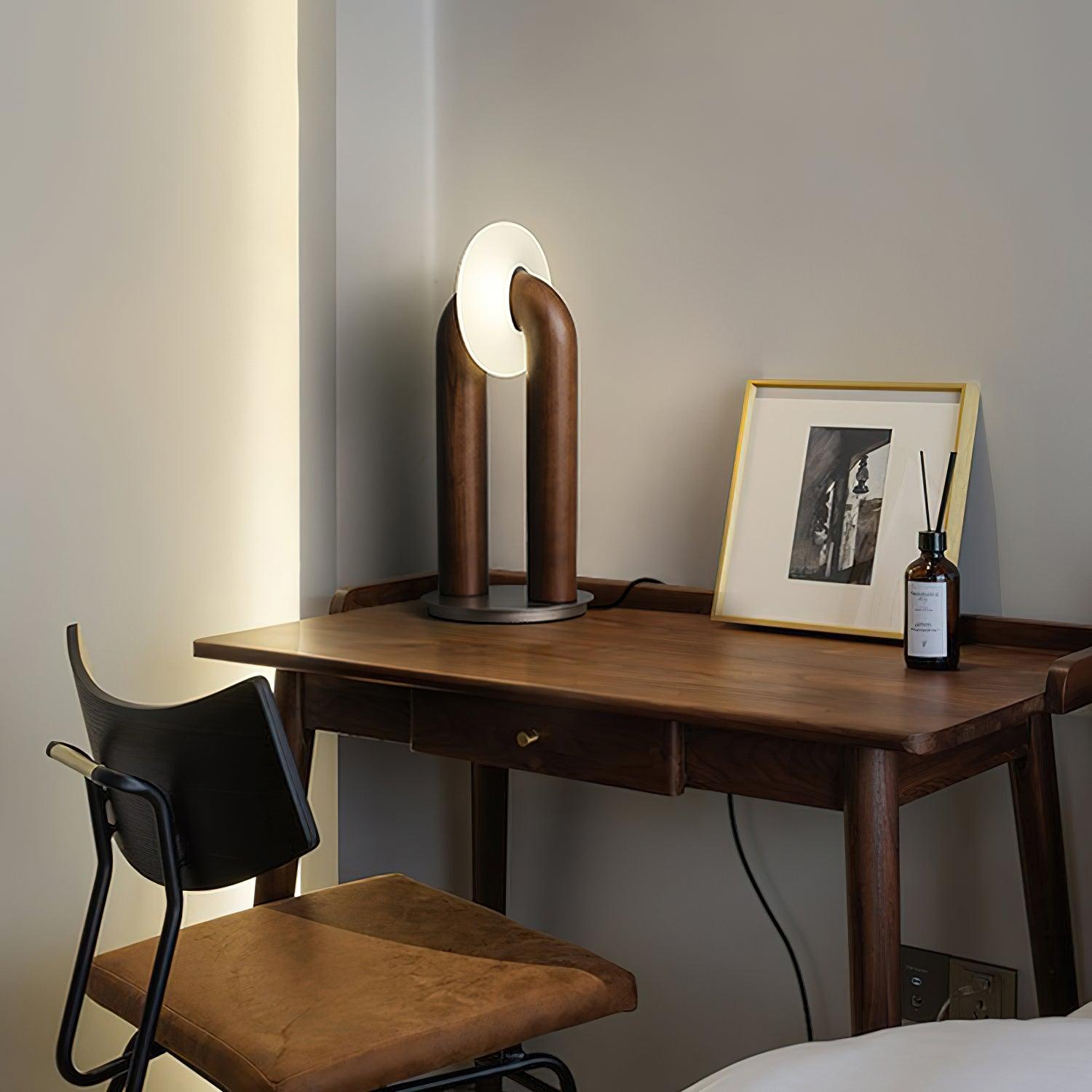 Lumen Vintage Wood Table Lamp-Neutral Decor