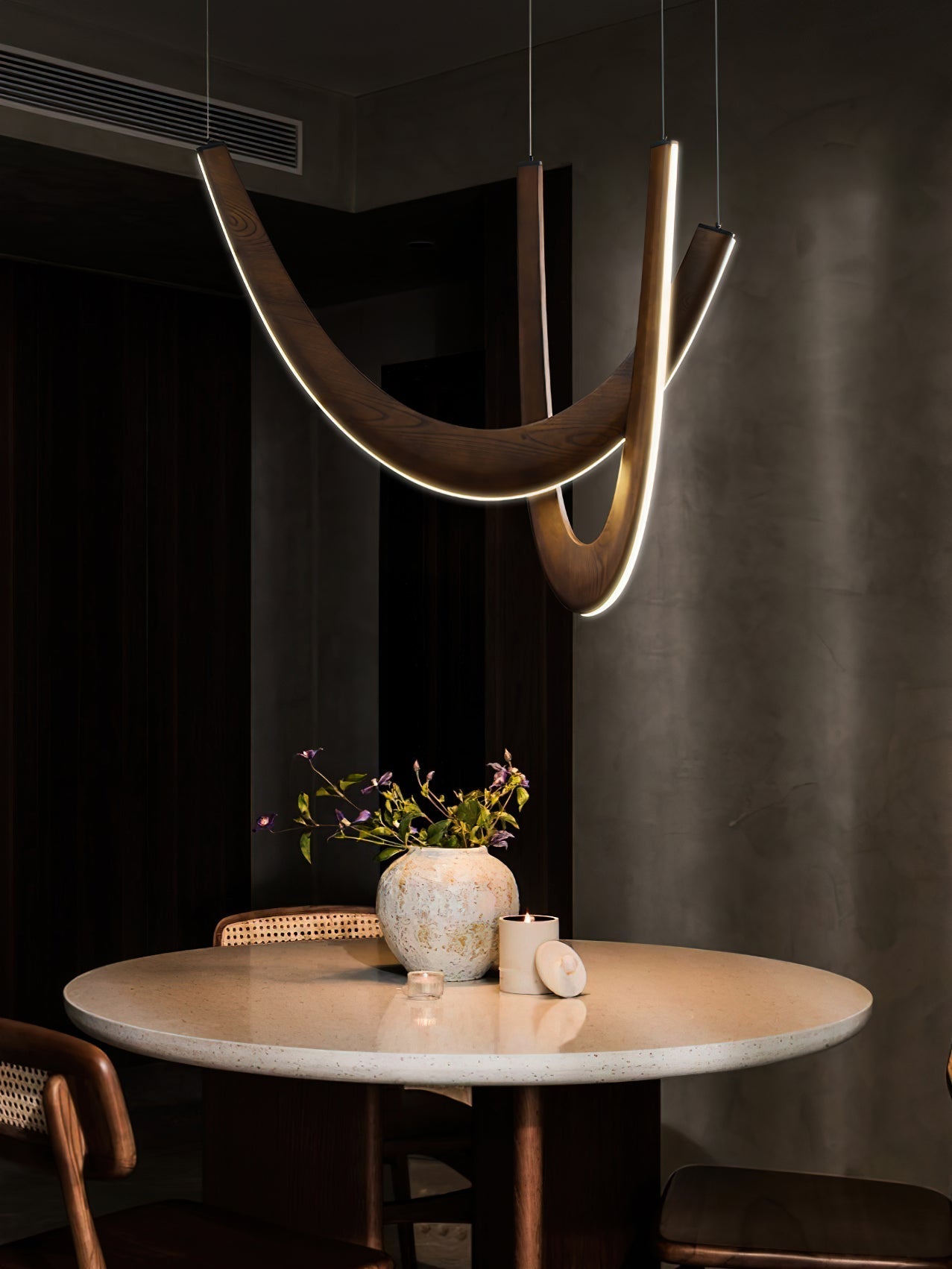 Lumora Wooden Pendant Lamp-Neutral Decor