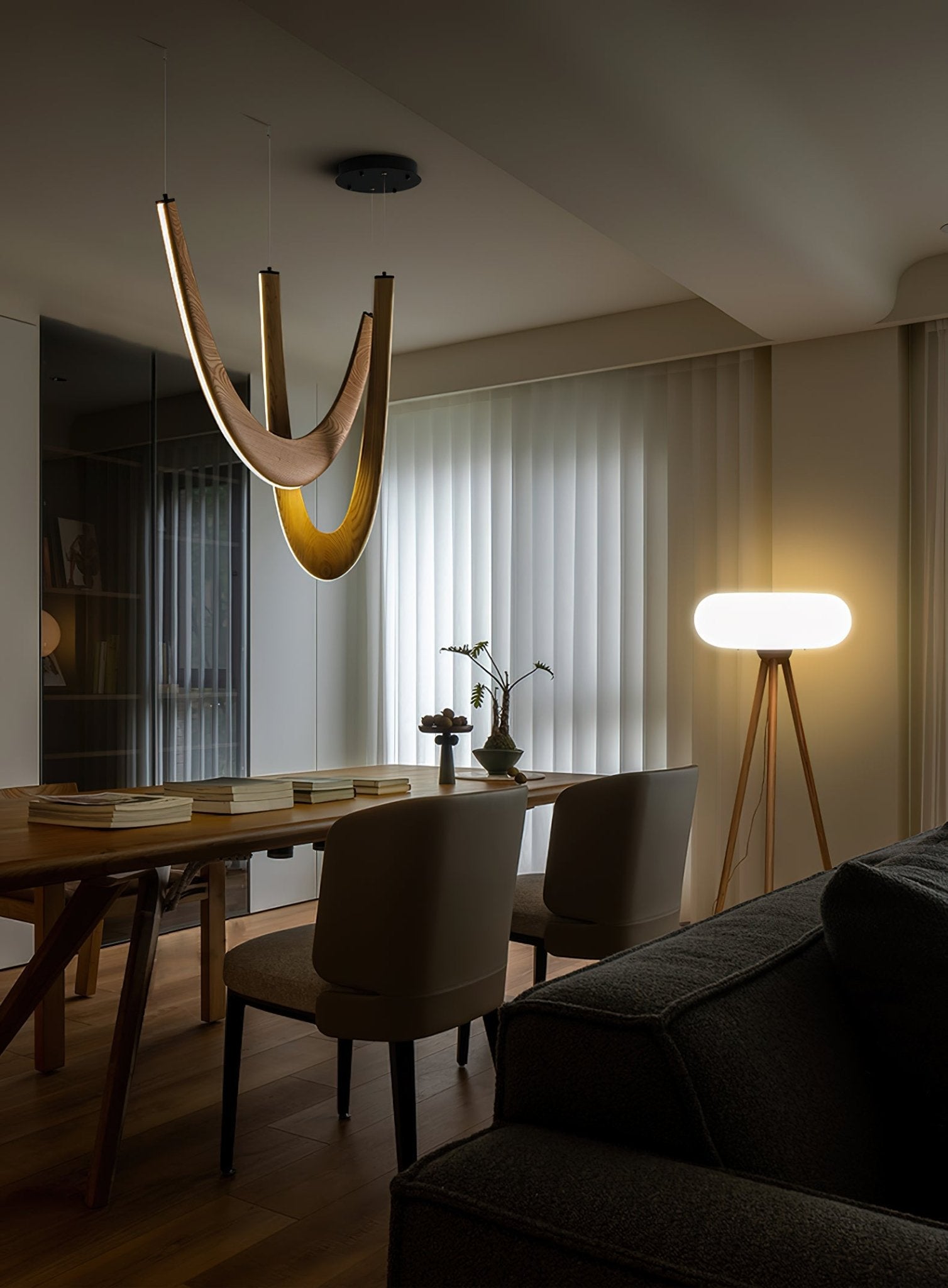 Lumora Wooden Pendant Lamp-Neutral Decor