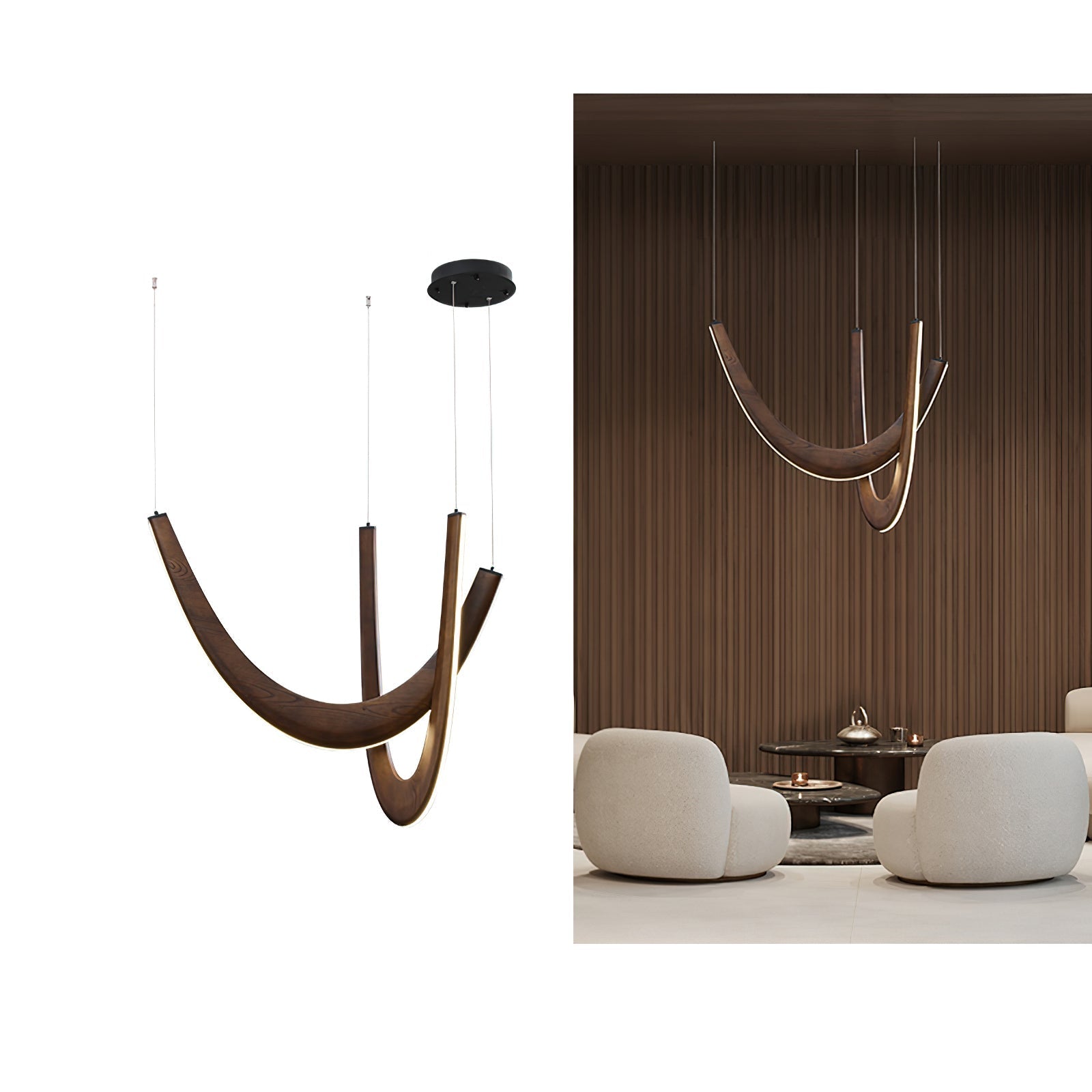 Lumora Wooden Pendant Lamp-Neutral Decor