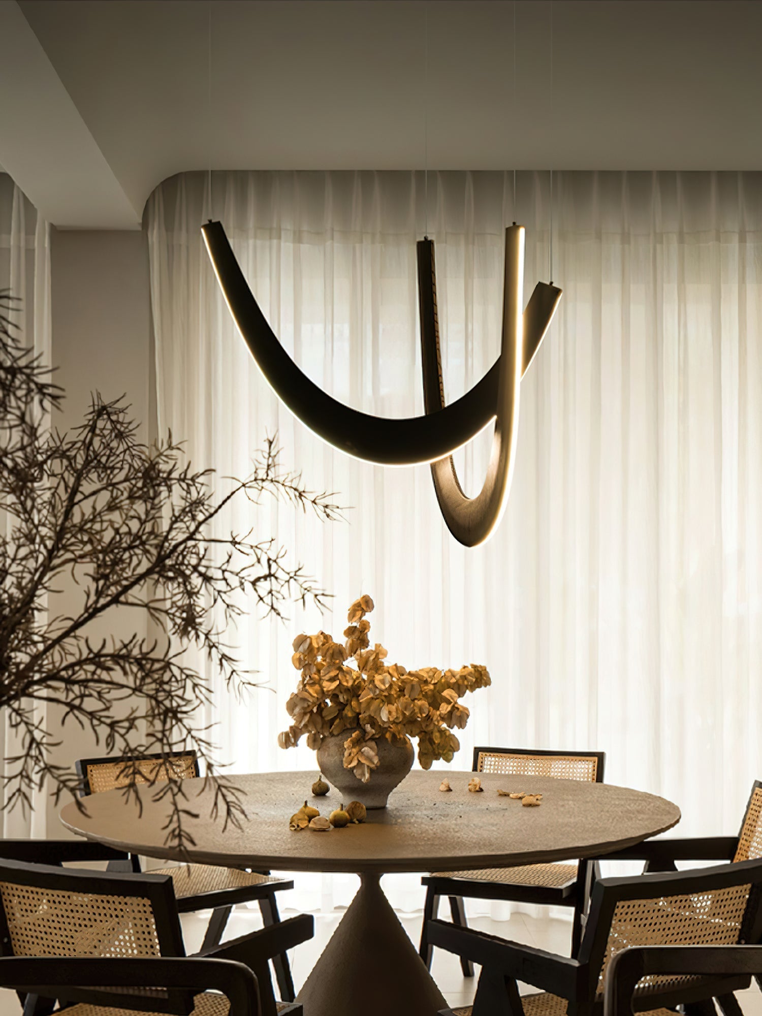 Lumora Wooden Pendant Lamp-Neutral Decor