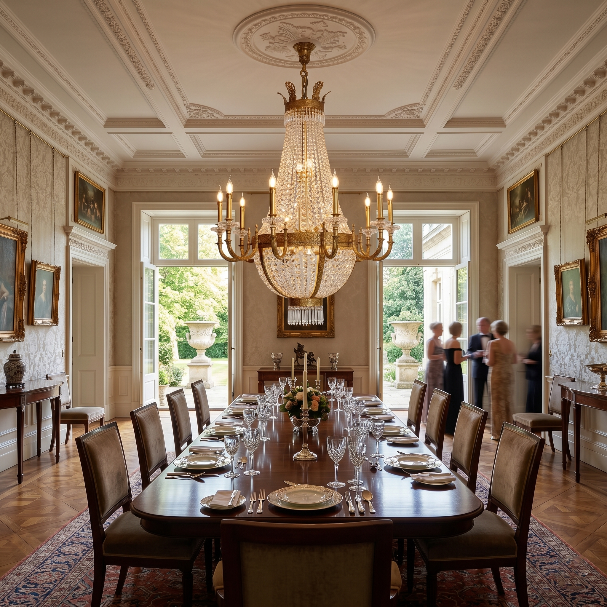 The 22-light Grand Gabriella Chandelier in a two-story foyer.