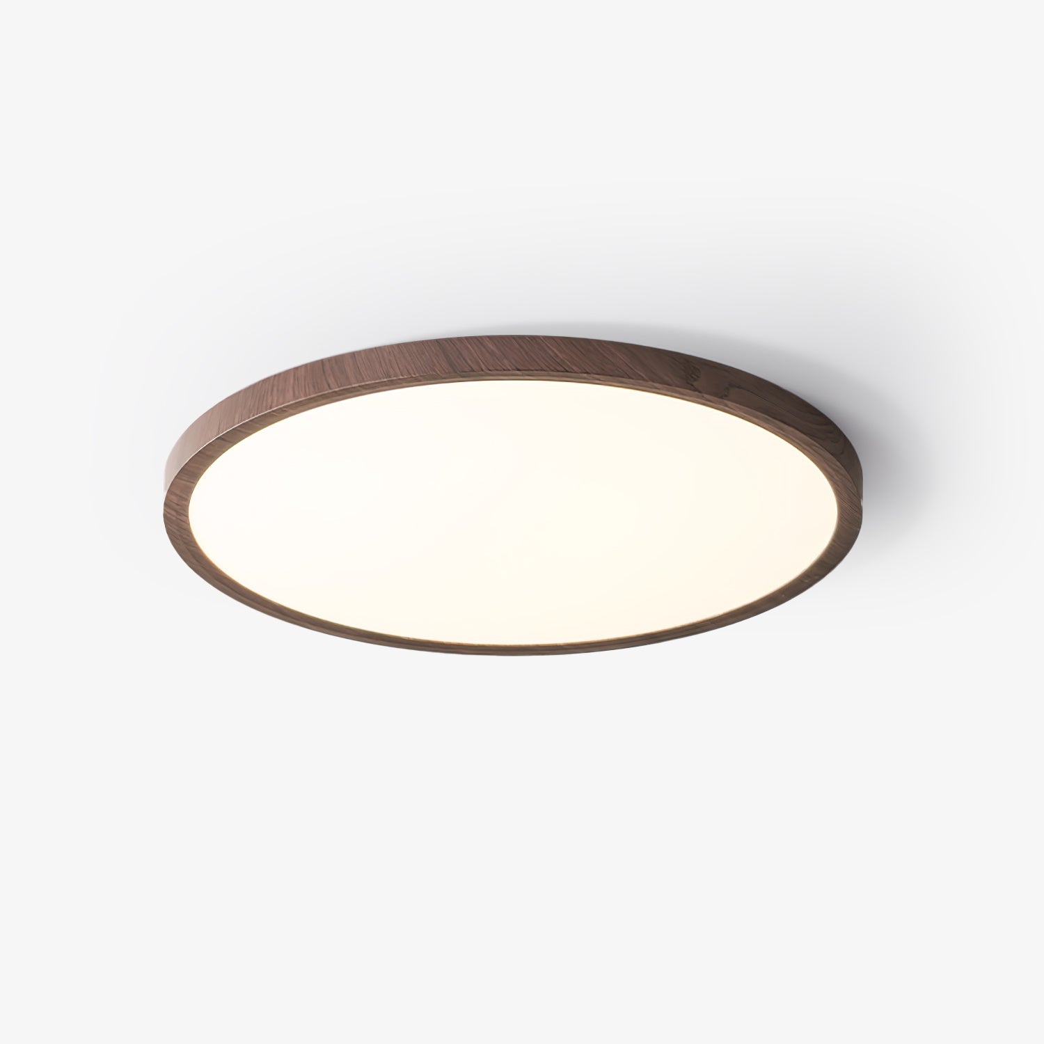 Rocor Ceiling Light Acrylic Thin Round Walnut Look Minimalist-Neutral Decor