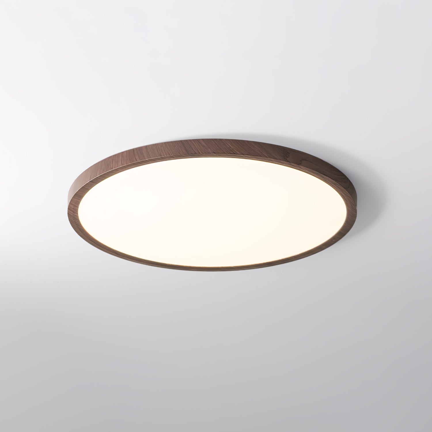 Rocor Ceiling Light Acrylic Thin Round Walnut Look Minimalist-Neutral Decor