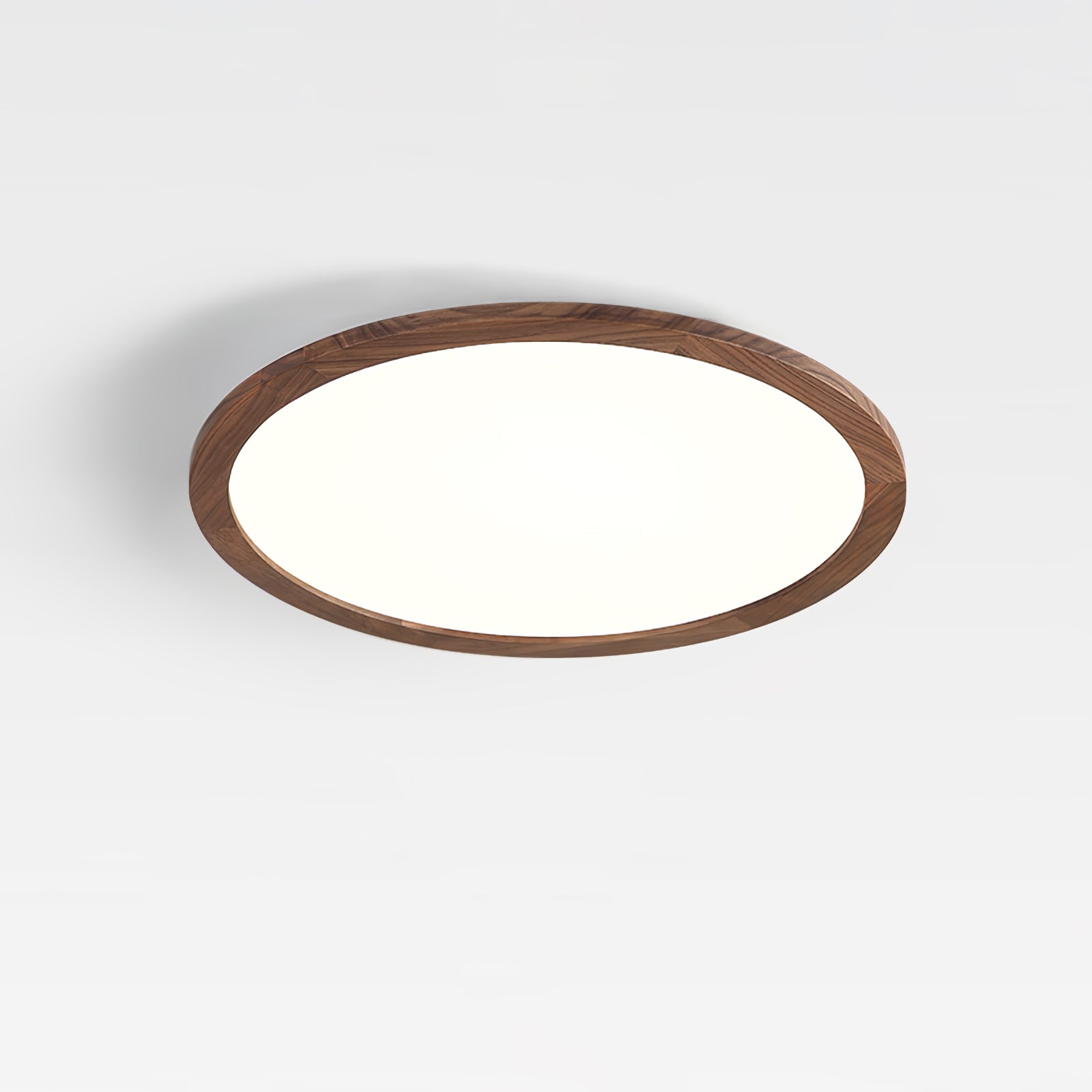 Rocor Ceiling Light Acrylic Thin Round Walnut Look Minimalist-Neutral Decor