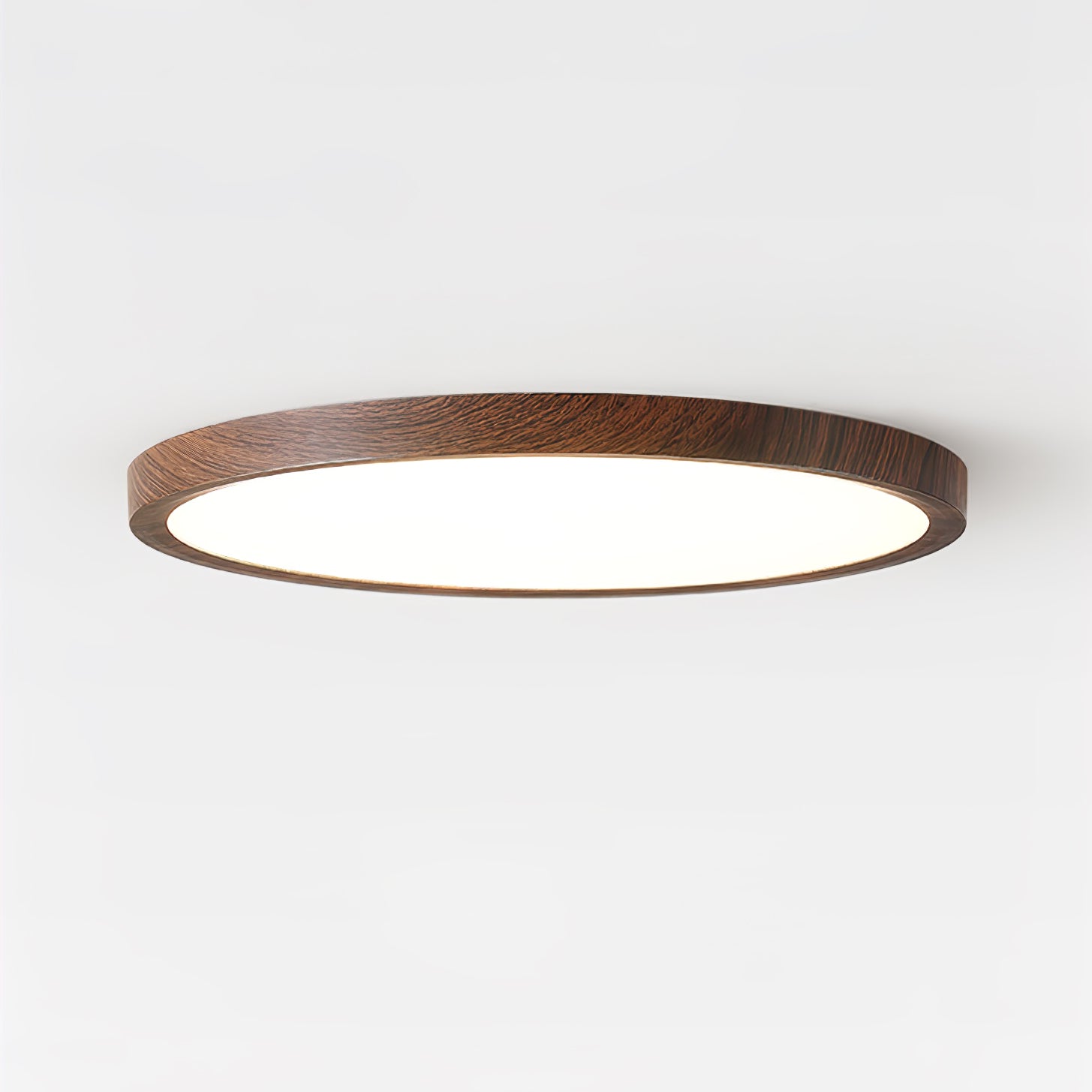 Rocor Ceiling Light Acrylic Thin Round Walnut Look Minimalist-Neutral Decor