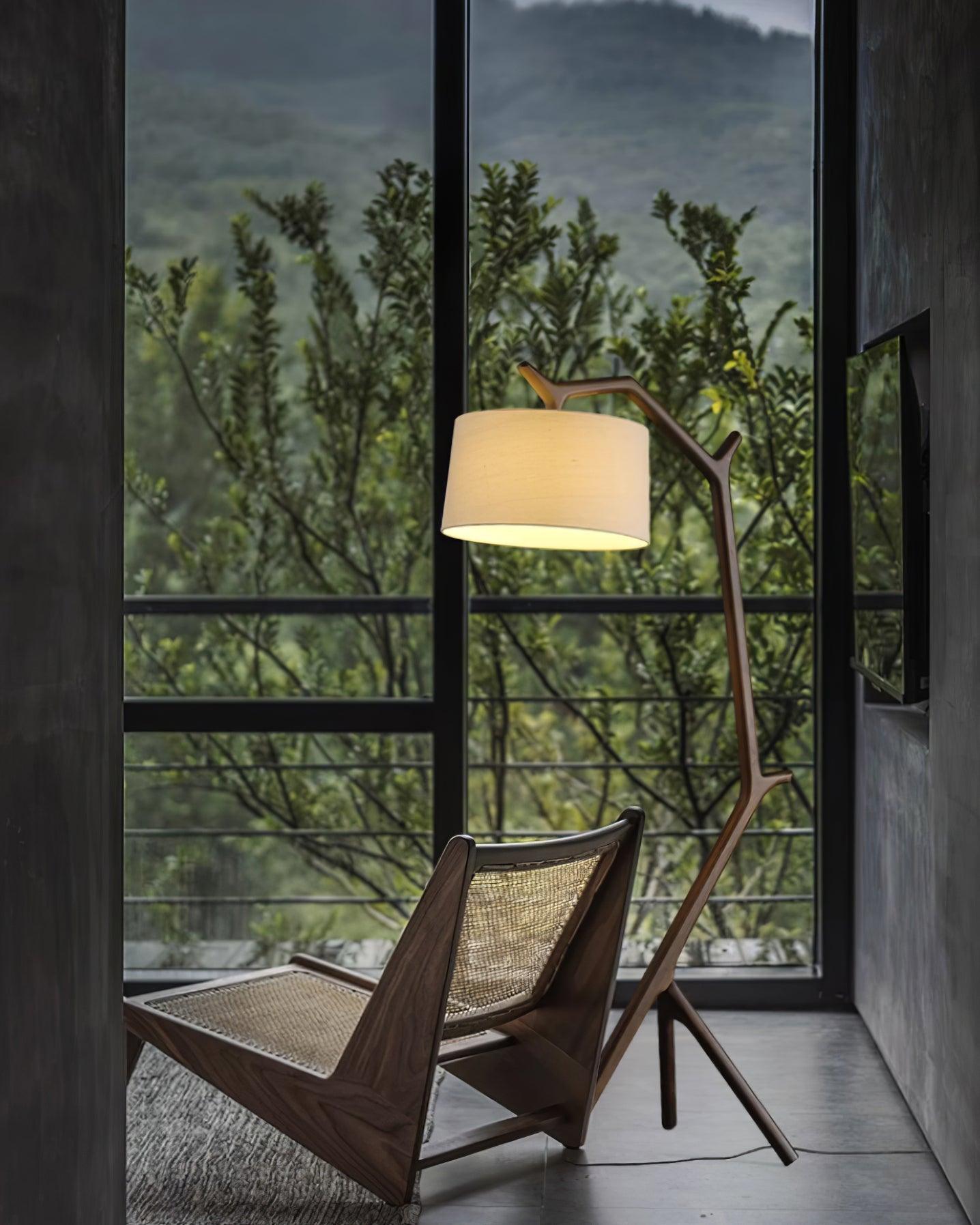 Ulmiril Rustic Wood Floor Lamp-Neutral Decor